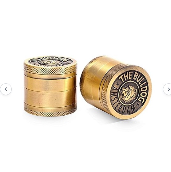 Best Tobacco, Herb and Spices Grinder for Weed and dry herbs,With Pollen, Kief Catcher. Bulldog Design by Kozo Grinders. 4 Piece Metal Zinc Alloy.. 