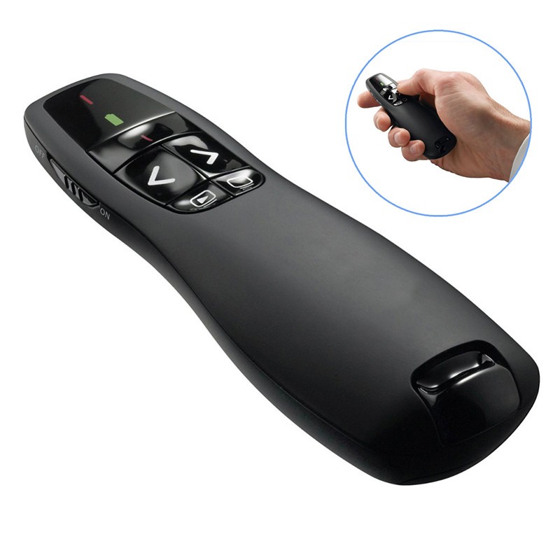 JSHFEI 5mw Wireless Presenter Red Laser Pointer R400 2.4Ghz USB PPT Remote Control for Powerpoint Presentation