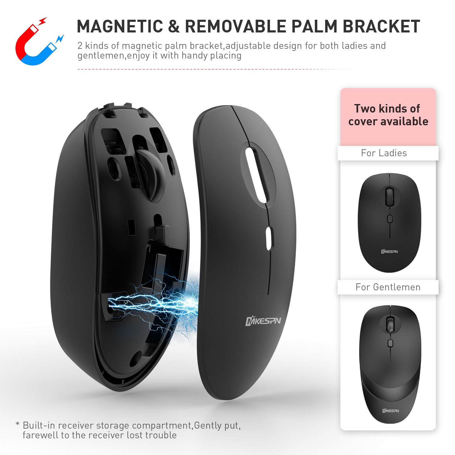 MKESPN 859 2.4G+BT5.0+BT3.0 Three Modes Wireless Mouse. 