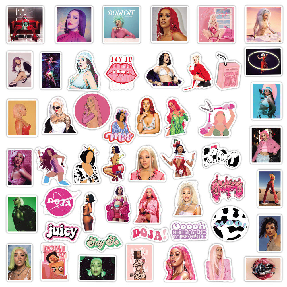 10/50PCS Doja Cat American Singer Stickers For Computer Refrigerator Skateboard Trunk Luggage Helmet Bicycle Guitar Decal. 