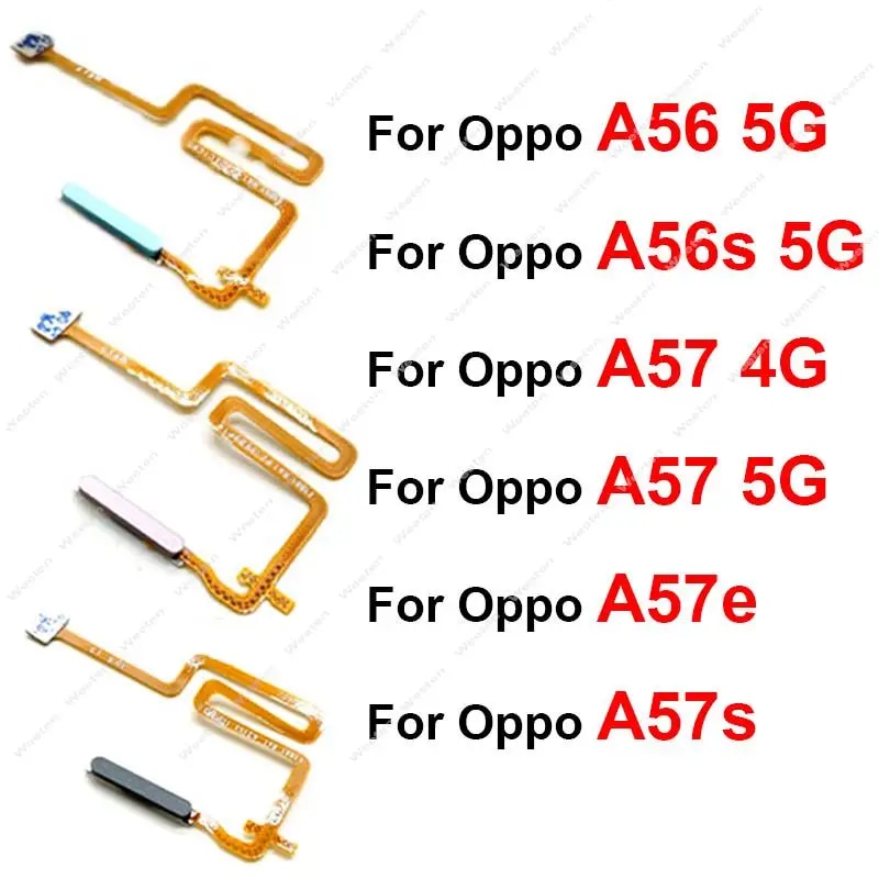 Fingerprint Sensor Flex Cable For OPPO A56 A56S A57 A57e A57S 4G 5G Touch Power Buttons Finger Print Sensor Flex Ribbon Parts