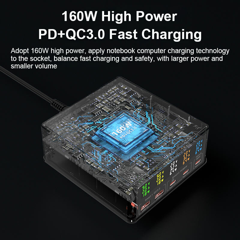 Lightning Wolf 868H 5-port USB PD+15W wireless fast charging. 