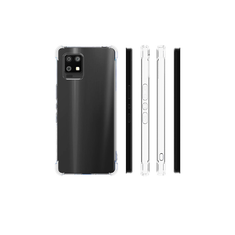 For Sharp Aquos Zero 6 mobile phone case transparent all-inclusive TPU four-corner anti-fall silicone protective cover soft. 