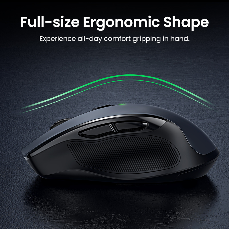 UGREEN Wireless Mouse, 5 Adjustable DPI 6 Buttons Mouse with USB Receiver, 2.4G Ergonomic Silent Wireless Mice for Laptop Windows Mac PC. 