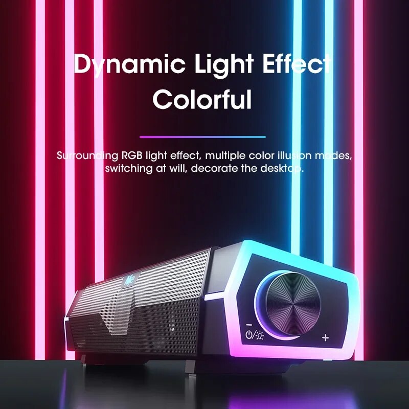 4D Stereo Sound Bar PC Speaker Surround Soundbar Bluetooth Wireless Wired Computer Speakers RGB Subwoofer for Laptop Theater TV. 