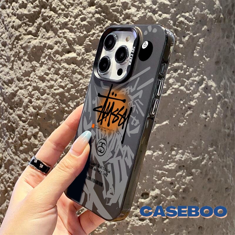 Fashion Trendy Brands Cool Stussy Case for Realme C3 C33 C51 11 C53 C17 C67 C55 C25 C35 C31 C15 C11 5i C30 5s C21Y C21 C20 C25Y 7i Note 50 Narzo 50 C20A Plating Metal Lens Cover. 