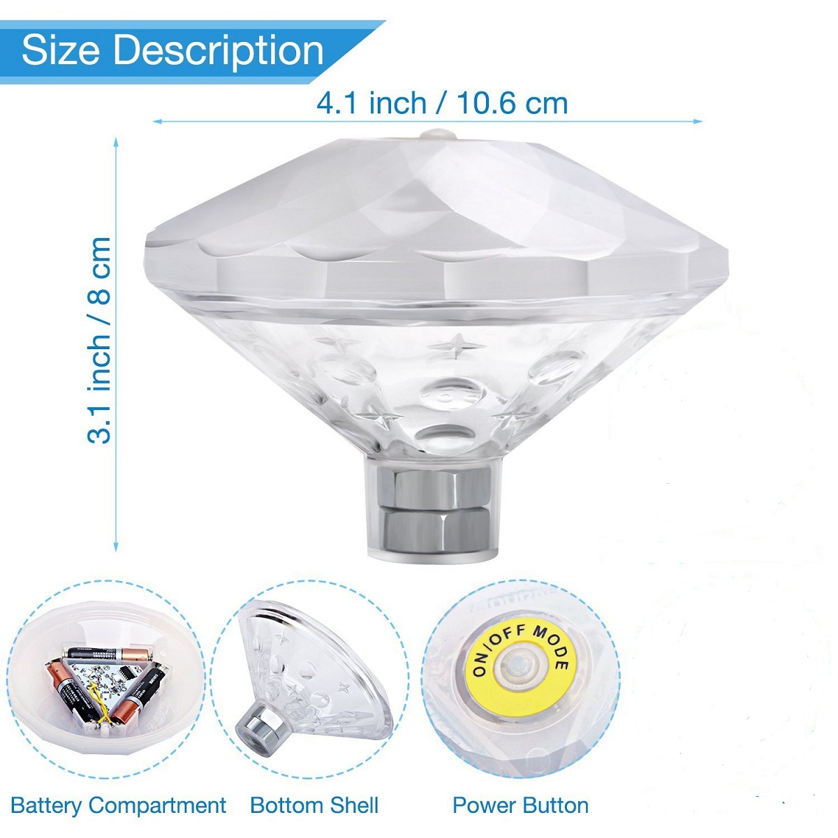 Foreign trade new creative colorful pool lights, intelligent dazzling projection lights, water floating lights, diamond projection night lights. 