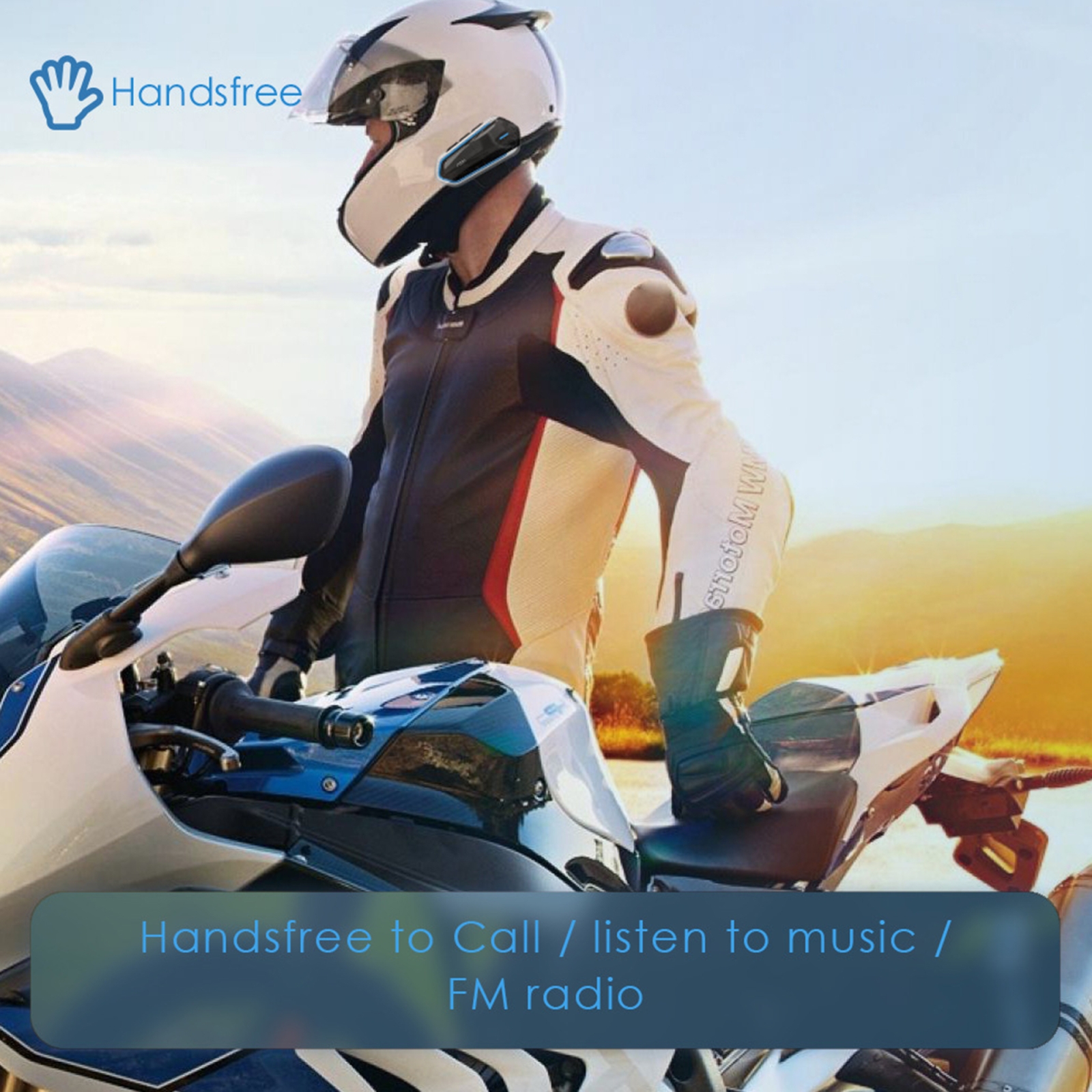 QTB35 Motorcycle Helmet Bluetooth 4.2 Headset Low Power(black). 