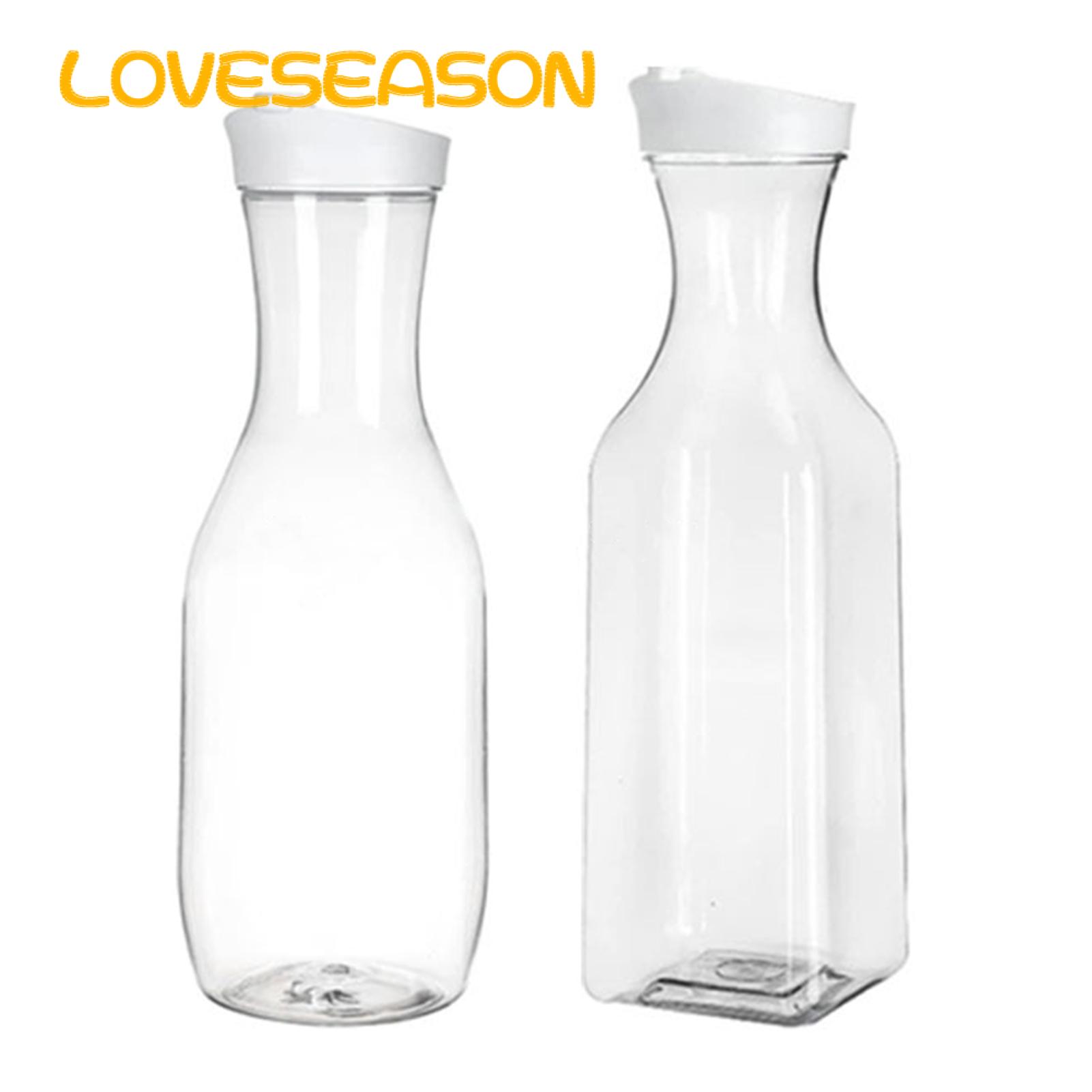Juice Bottle with Airtight Lid 50 Oz Airtight Juice Carafe with Lids Convenient Drink Pitcher for Fridge Storage Easy Pouring Ideal Milk Container for Bar Freezer Beverage Bottles for Hand Washable