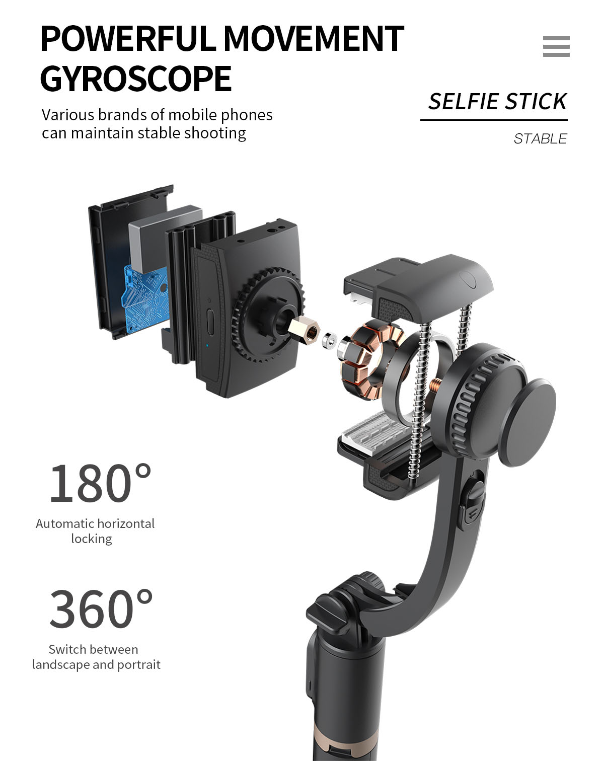 Mobile Video Anti-Shaking Vlog Uniaxial Stabilizer Live Bluetooth Selfie Stick Tripod Horizontal And Vertical Shooting Bracket. 