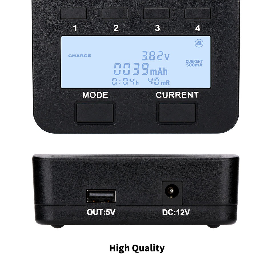 Liitokala Lii-500 4 Slots Smart Intelligent Battery Charger Kit For 3.7V Li-Ion & 1.2V Ni-Mh Rechargeable Battery Lcd Display. 