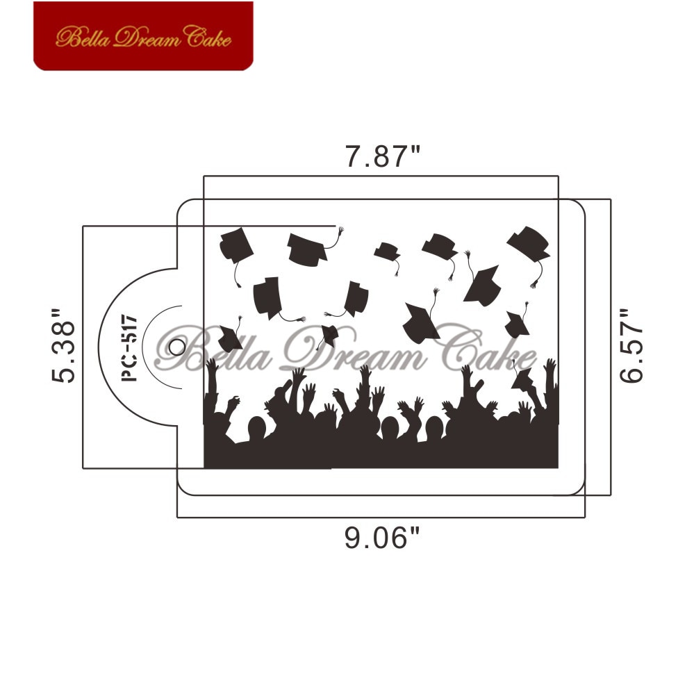 【happy one】Graduation Cake Stencil Lace Cake Template Chocolate Cake Stencils Decorating Tool Bakeware. 