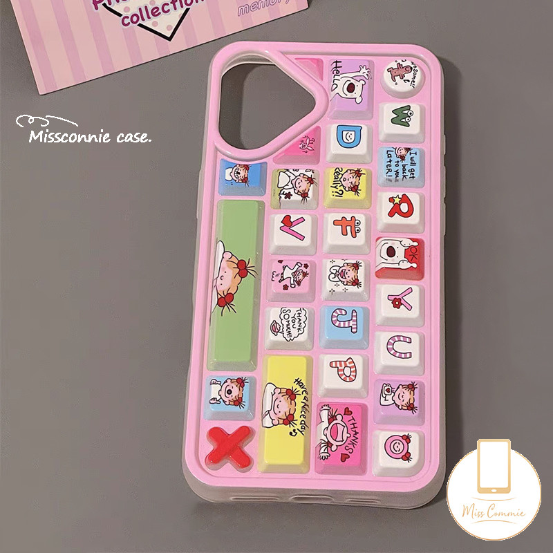 Fashion Lovely Color Bear Bunny Hello Kitty Keyboard Case Compatible for IPhone 16 13 11 15 14 12 Pro Max 13 15 16 12 14 Pro Luxury Stress Relief Entertainment 3D Keyboard Case. 