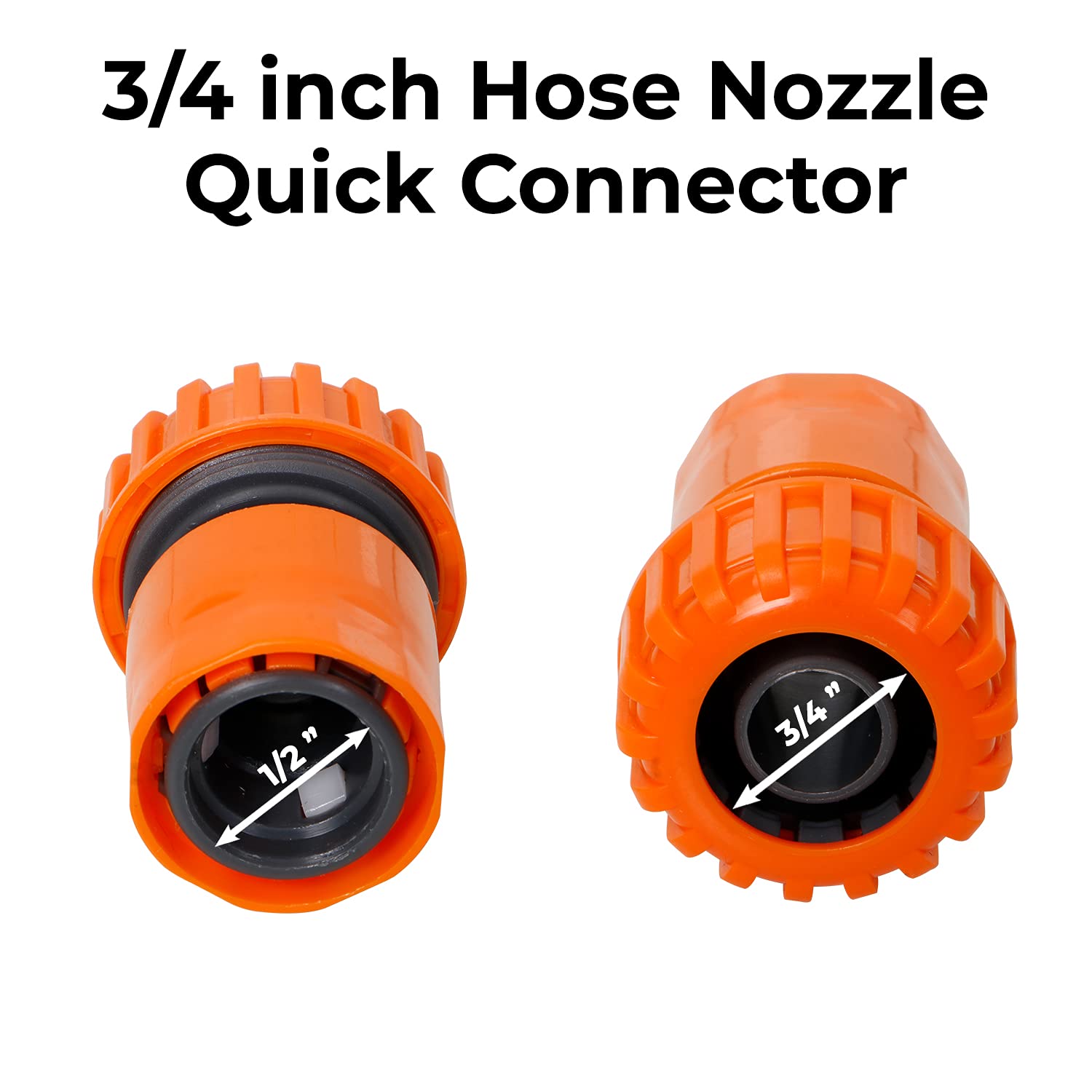 3/4-inch Size Water Hose Nozzle Quick Connector (2-Pcs) and 1/2'' or 3/4'' Universal Water Tap Connector (1-Pc) for Home Car Wash and Garden Watering.. 