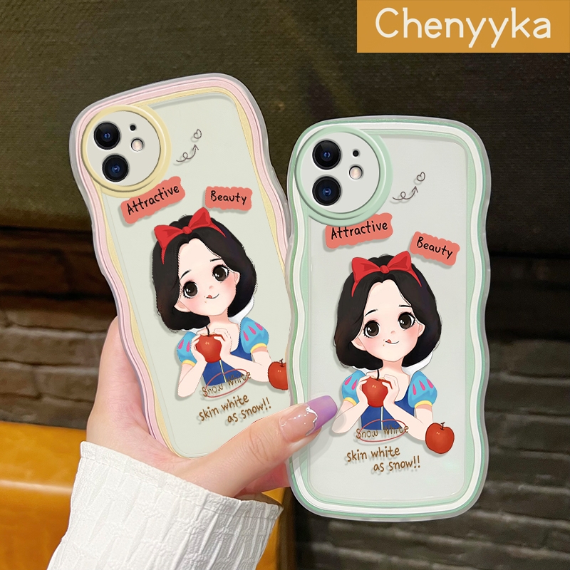 Chenyyka For OPPO A57 2016 OPPO A39 Case Cartoon Snow White New Design Colorful Lovely Wave Border Soft Clear Shockproof Phone Cases Creative Camera Transparent Casing Simple Gentle Protective Cover. 