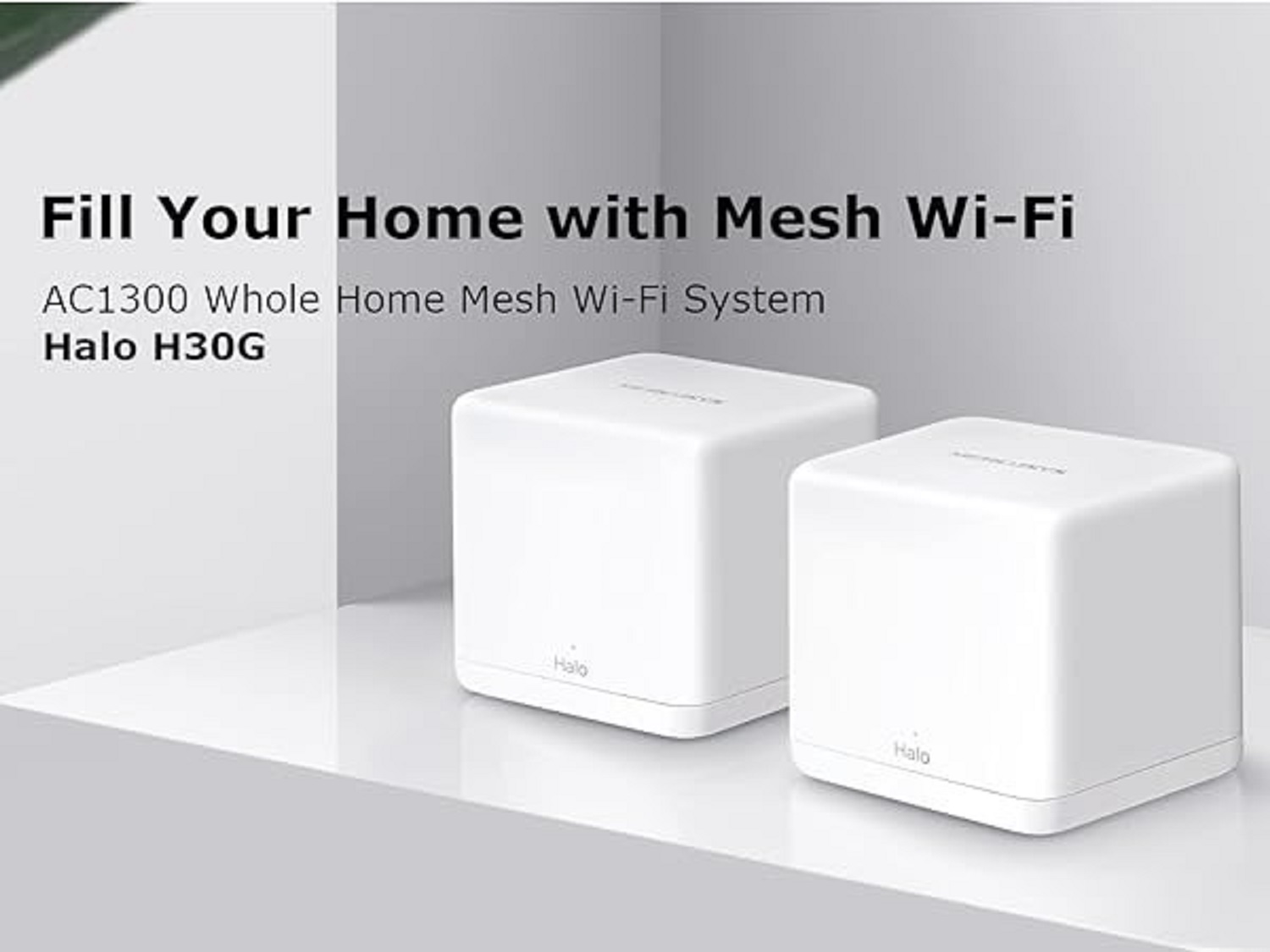 Router Mercusys Halo H30G Whole Home  Mesh (2 pack) (Warranty: 02 Years, Service waranty: 05 Years). 
