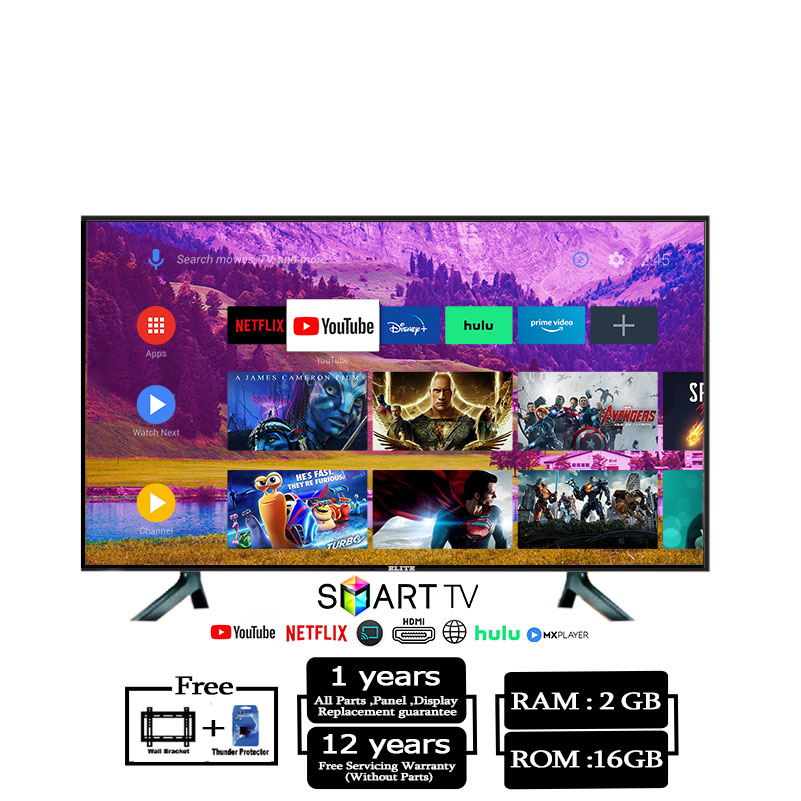 ELITE 40 Inch Android Smart Wifi- Voice Control 4K Supported LED TV RAM 2 GB 16 GB