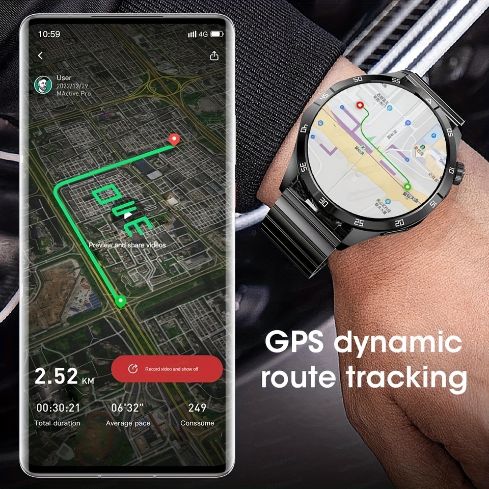 Valentine's Essential: ONEGRA GT4 Pro Smartwatch - Waterproof, Wireless Charging, HD Call & Fitness Tracker for the Active Man. 