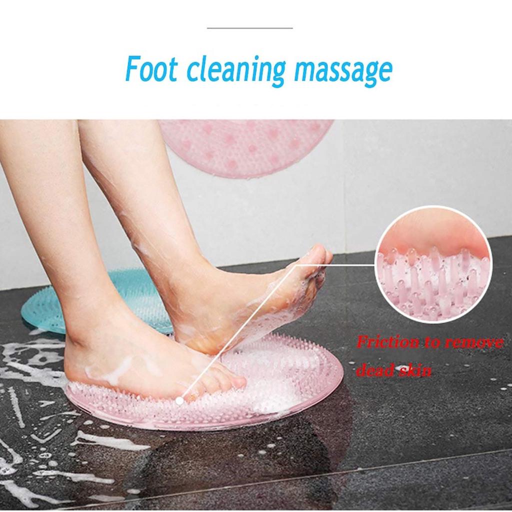 Silicone Bath Massage Cushion Brush Anti-slip For Lazy Wash Feet Clean ...