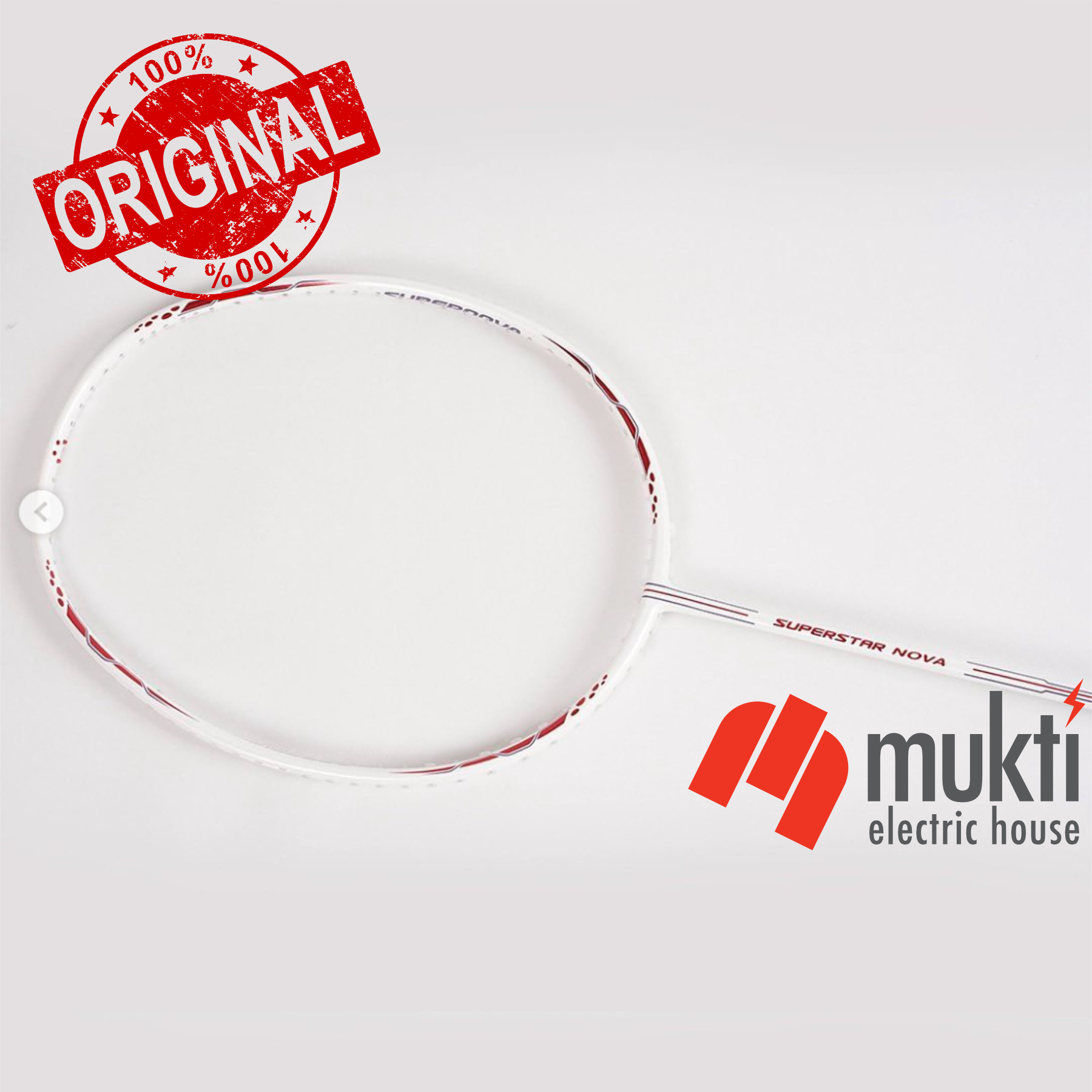 Korea Imported MAXBOLT Superstar Nova Unstrung White Badminton Racket Bat. 