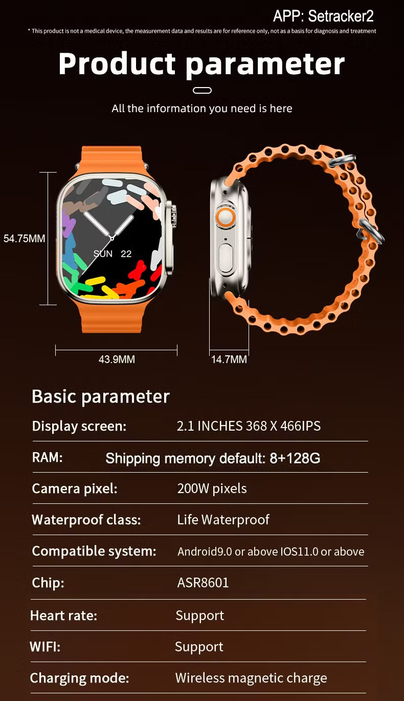 WS10 Ultra 5G Android Smart Watch 8GB RAM 128GB ROM Rotating Camera For Front And Rear 2.01 inch Big Display Playstore and Wifi Supported 4G/5G Sim Supported Video Calling Smartwatch Wisme WS10 Ultra. 