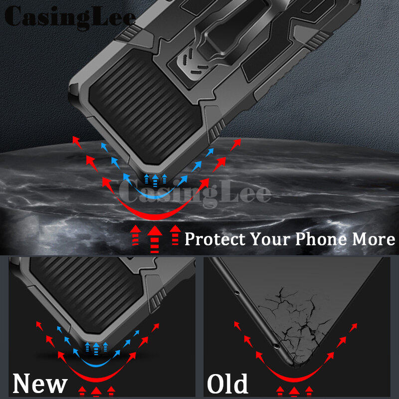 For infinix Smart 7 Case Shockproof Armor Stand case with Metal Clip Back cover For infinix Smart7 Phone cases Car Mountaineering phone case. 