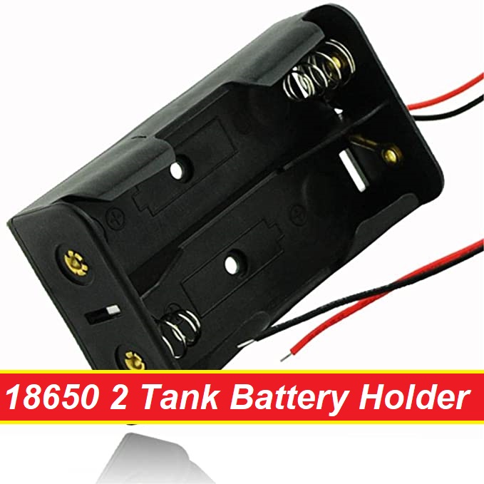 Parallel 2 TANK 18650 Battery Holder 18650 With Leads Cables 18650 Battery Holder 7.4V Battery Holder Case 18650 Rechargeable Battery Holder Case. 