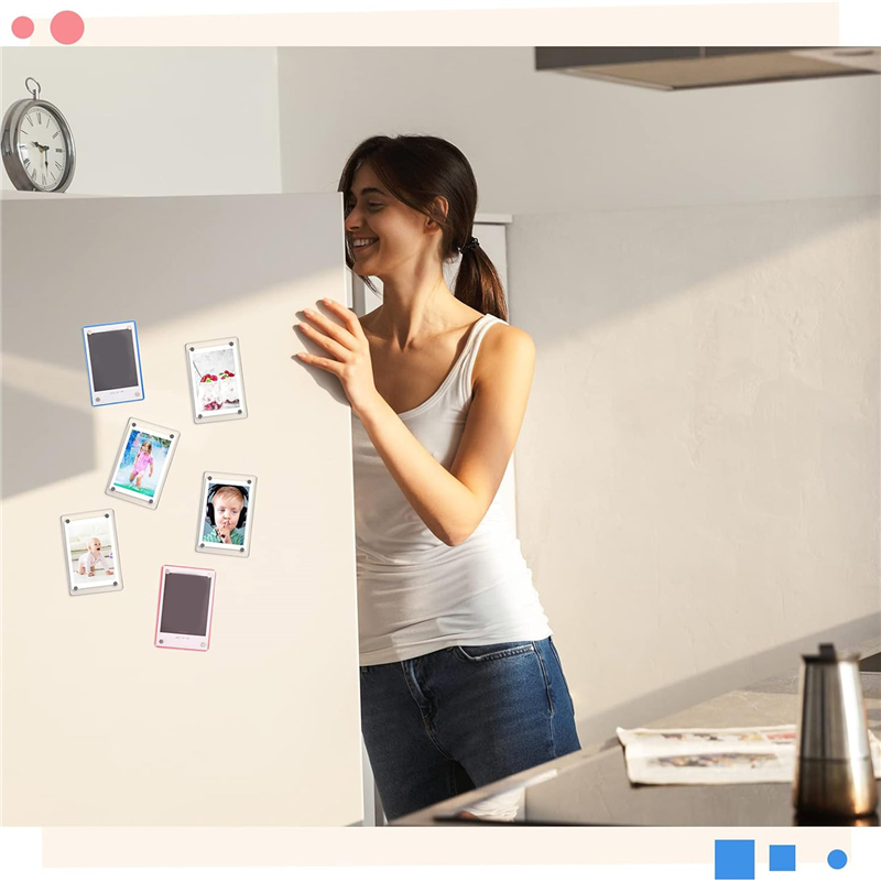 15 Pieces Mini Double Sided Refrigerator Magnet Picture Frame Clear Frameless Display Frame. 