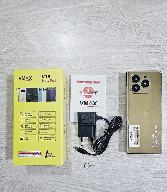Vmax V18 Notepad Fold Phone With Warranty. 
