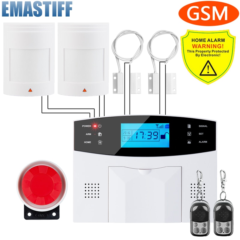 G2B Wired Wireless GSM Home Burglar Security Alarm System 433MHz support M2B Spanish English Russian Voice Language Intercom. 