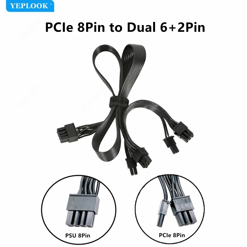 Original Type 4 Modular Power Cable for Corsair RM550x RM650x RM750x RM850x RM1000x PSU GPU PCIe 8Pin CPU 24Pin SATA Molex 4Pin. 