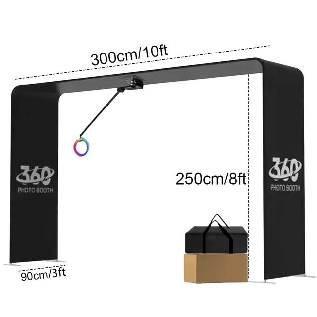 7-15ppl Portable photo booth 360 selfie overhead 360 photo booth automatic with ring light,Free Logo,for parties wedding event. 