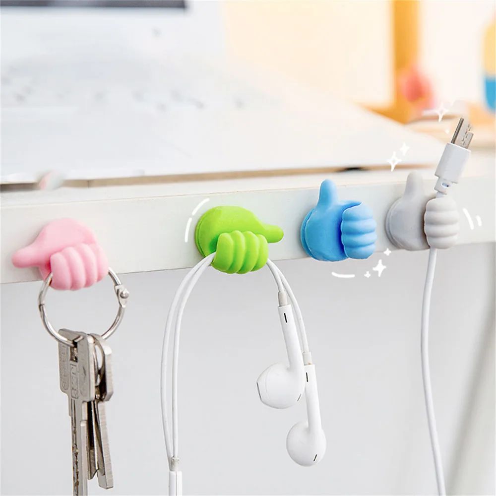 (10 ps)Wall Mounted Silicone Thumb Holder Hooks (Pack of 10). 