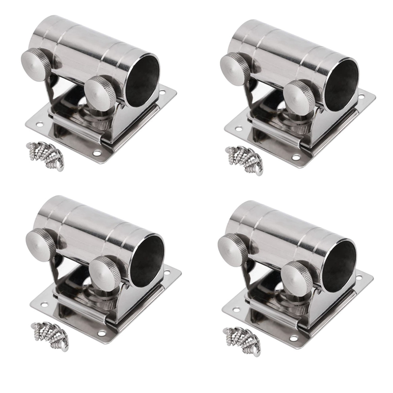 TWEXQNY 4X Fishing Umbrella Base Stand, Adjustable Stainless Steel Umbrella Holder Bracket Stand Base for Fishing Box