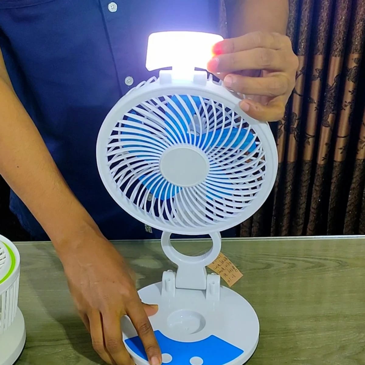 ZT 329 RECHARGEABLE TABLE FAN WITH LED LIGHT