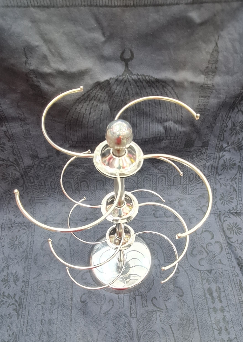 Churir Alna  Twelve Stick Curi Rakhar Stand [Theft Stan  The Connection Rotating Display Stand Bangle Stand decor ( Churi Alna) Rotating Churi Stand stainless steel Bangle Organizer Jewelry Display Stand Bangle Stand decor. 