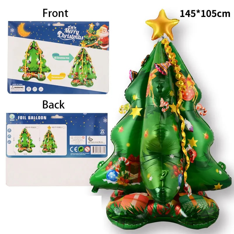 4D Christmas Balloon Column Base Christmas Theme Santa Snowman Elk Xmas Tree Decoration 2024 Happy New Year. 
