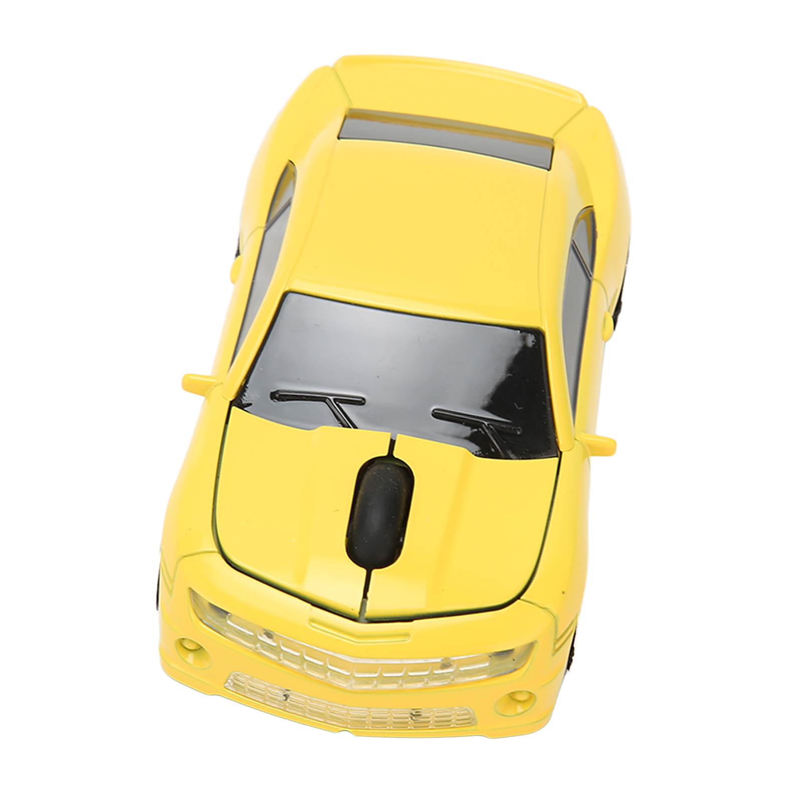 Race Car Wireless Mouse Sports Car Computer Mouse 2.4 GHz LED Light 1600 DPI Optical Sensor for OS X PC Yellow