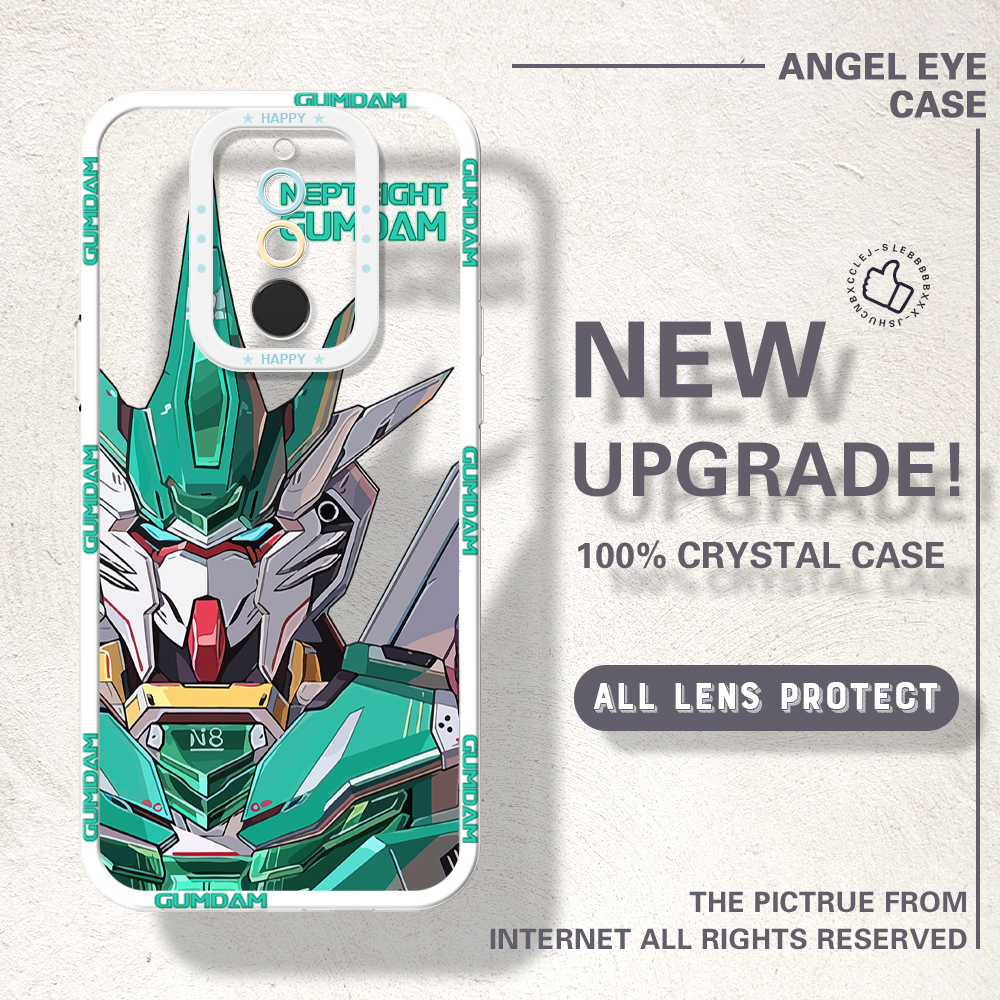 YYDS for Redmi 8 Back Cover Mobile Suit Gundam Transparent Crystal TPU Soft Case Full Lens Protection Ultra Thin Drop Resistant Phone Cover. 