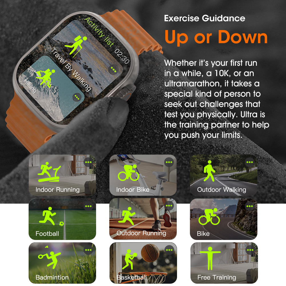 W69 Ultra Smart Watch Men 49mm ROM 2GB Series 9 Compass NFC Feel Game BT Call Music Siri IWO Watch for IOS&Android Phone.. 