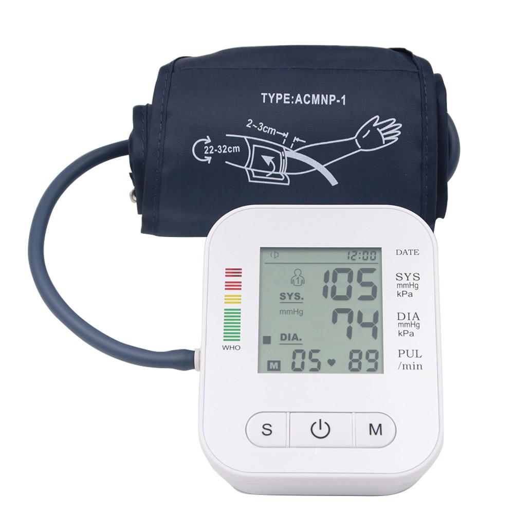 Electronic Digital Blood Pressure Monitor Sphygmomanomete, Blood Pressure Monitor with LCD Back-light Digital Heart Beat Tester