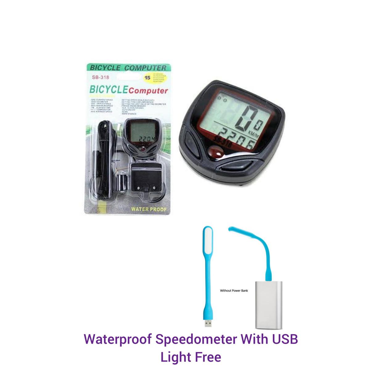 Waterproof Bicycle Speed Meter With Free Usb Light - সাইকেল - সাইকেল