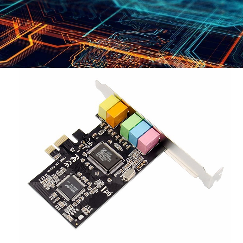 PCIe Sound Card PCI-E X1 CMI8738 Chip 32/64 Bit Sound Card Stereo 5.1 Channel Desktop Built-in Sound Card for PC. 