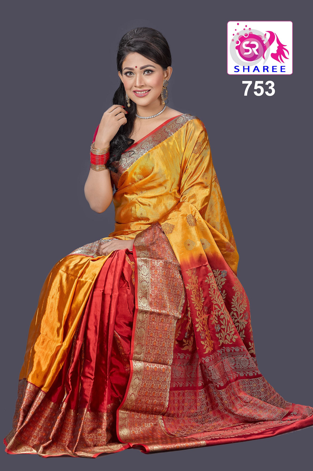 Tangail Tat Eye catching design with exclusive collection Soft Silk Sharee. 