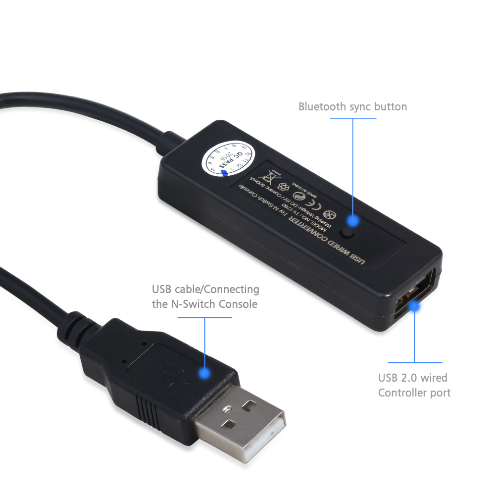 Switch USB Wired/Bluetooth Converter Adapter for PS4,PS3,XBOX ONE 360,Switch Pro Controller,PC to Nintend Switch NS Console. 
