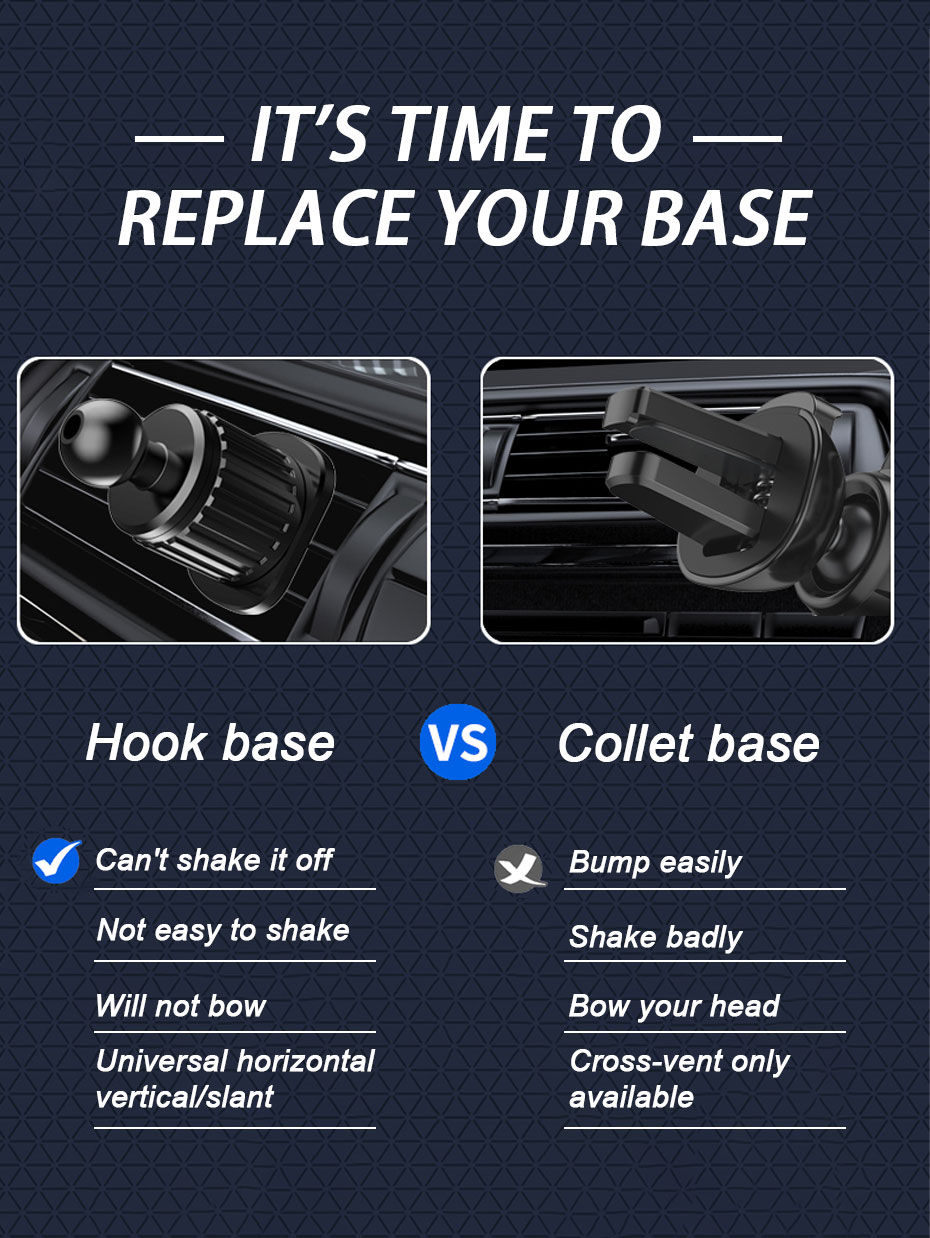 AUTOMECHANIST Gravity Hook Car Phone Holder Air Vent Clip Mount