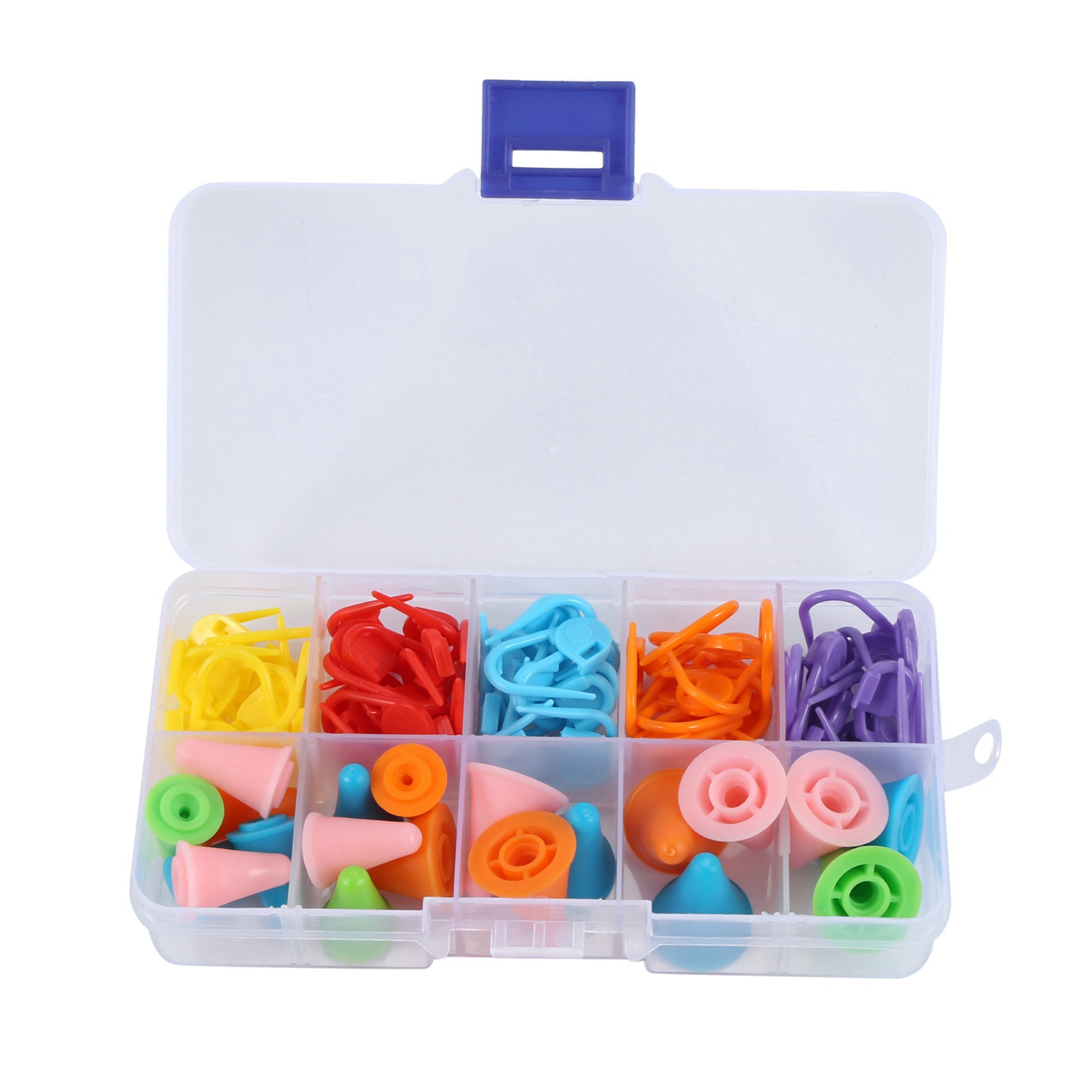 120 Pieces Knitting Crochet Locking Stitch Markers Mix Color and 40 Pieces 2 Sizes Knitting Needles Point Protectors