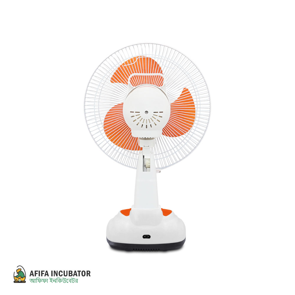 MK Defender 12 inches Rechargeable emergency Fan Solar Fan with solar battery Table Fan with LED light 2 Speed AC DC Charging - Mk-2912. 