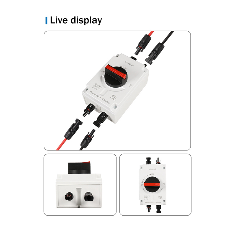 1Set PV Solar Photovoltaic Disconnect Switch, LONQ-40 DC Isolator Solar Switch 32A 4P. 