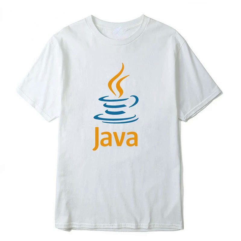 Java letter printing T shirt modal o-neck casual loose cool T-shirt tee T shirts Men tops. 